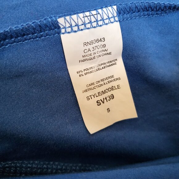 Silverts Open Back Adaptive Top 3/4 Sleeve Blue Size Small - Picture 9 of 10